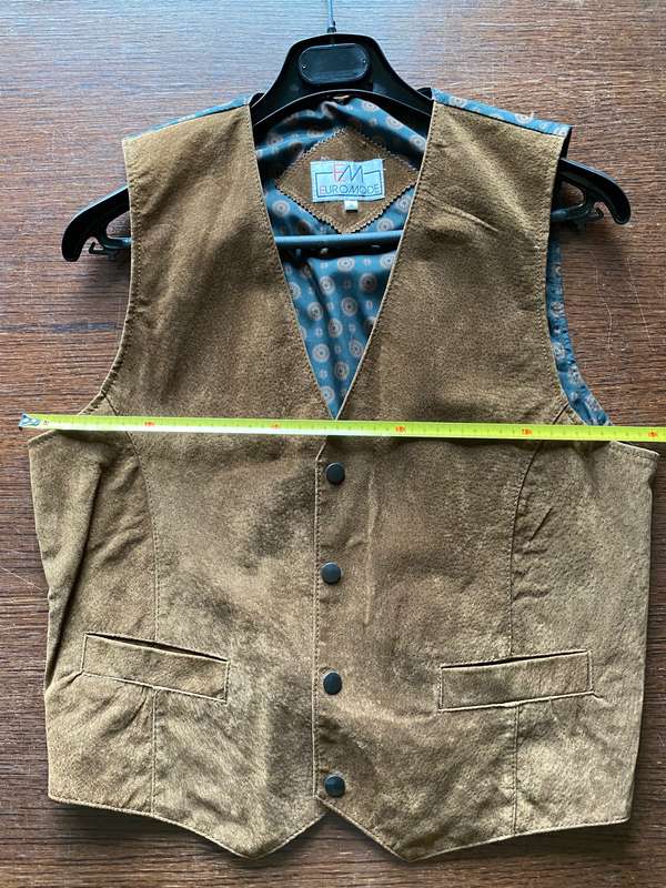 Genuine Leather Vest dark brown, size S / 38