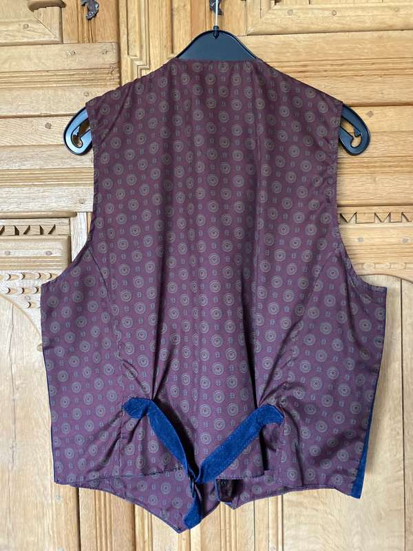 Genuine Leather Vest dark blue, size S / 38