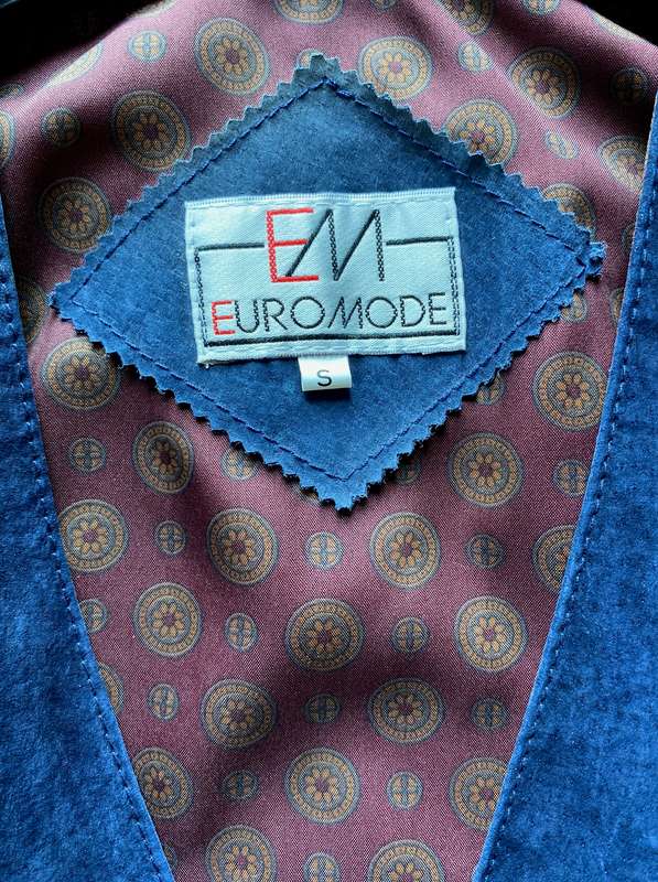 Genuine Leather Vest dark blue, size S / 38
