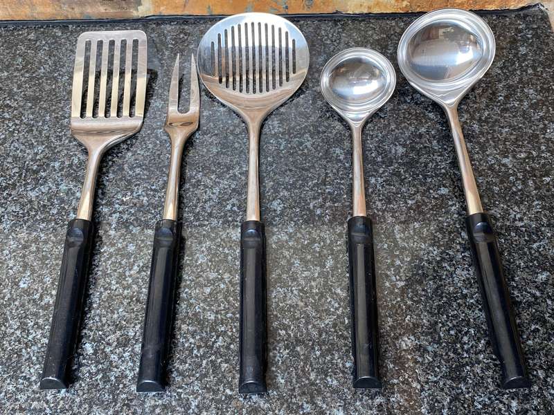 Emsa Design rostfrei 18-8 Kitchen tools Lot, made in Germany, kitchen tool, fork,spoons, pan slider