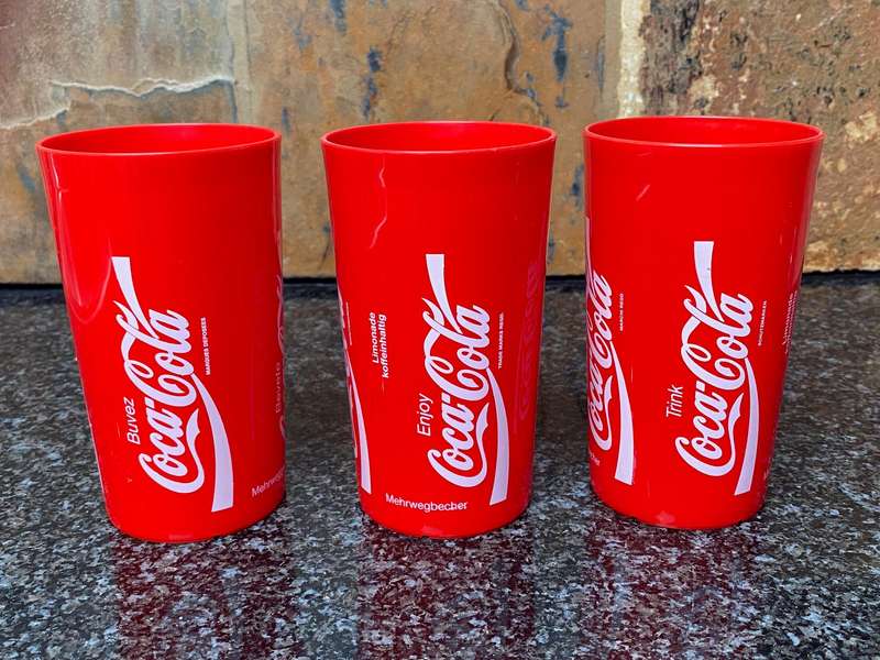 Coca Cola cup/mug ,appox. 300ml ,made in Germany in the 90s, retro, Adoma GmbH,88239 Wangen, Germany