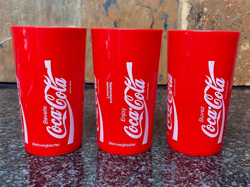 Coca Cola cup/mug ,appox. 300ml ,made in Germany in the 90s, retro, Adoma GmbH,88239 Wangen, Germany