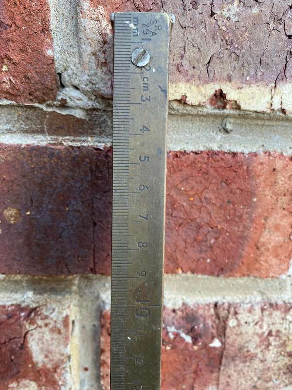 Vintage Ruler Stick SPA79, 1m , in total is approx. 1.20m long, wood and brass  COLLECTORS ITEM