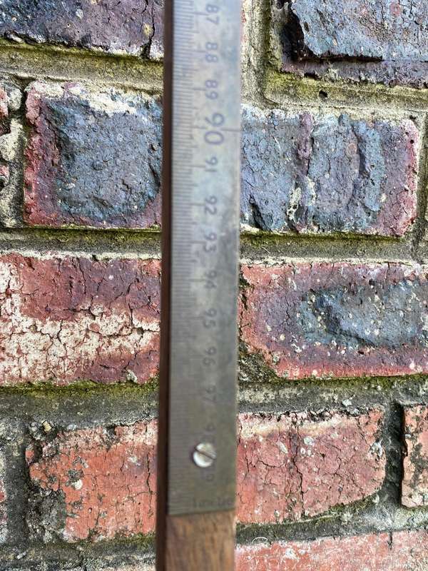 Vintage Ruler Stick SPA79, 1m , in total is approx. 1.20m long, wood and brass  COLLECTORS ITEM