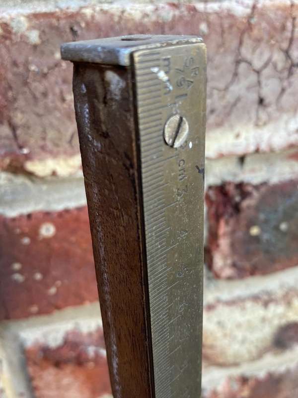 Vintage Ruler Stick SPA79, 1m , in total is approx. 1.20m long, wood and brass  COLLECTORS ITEM