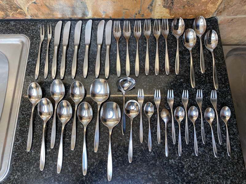 WMF Cromargan Lot 2, 40 pieces: Spoon, knife, fork, salat,ect,GermanyOFFER IS VALID UNTIL 15.6.25