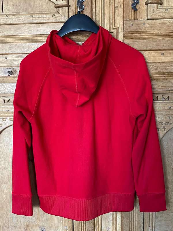 The North Face, Jacket with zip and hoodie, red, size M, in good condition