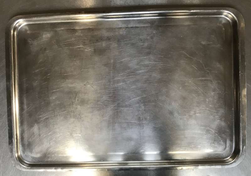 Stainless steel tray, secondhand, 65cm x 44cm