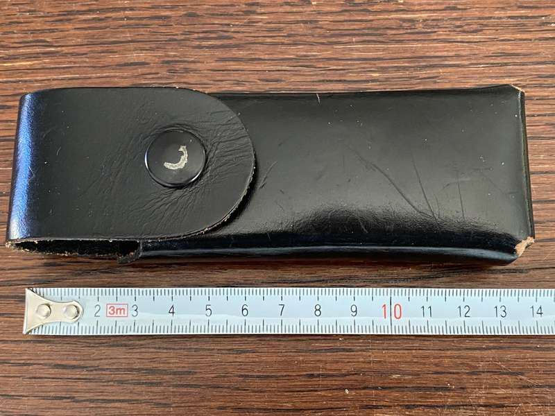 Leather pouch/case for a knife or a multitool, black, vintage, like leatherman or similar
