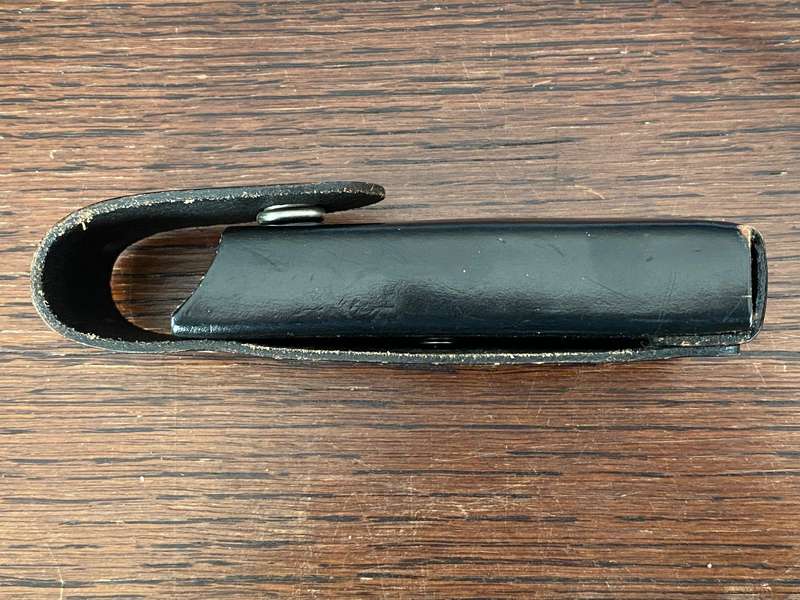 Leather pouch/case for a knife or a multitool, black, vintage, like leatherman or similar