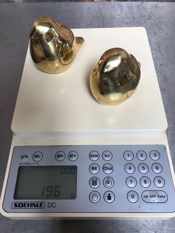 Chick / Bird Lot  2, Nice set of  two designed brass chick/bird from the1980s.