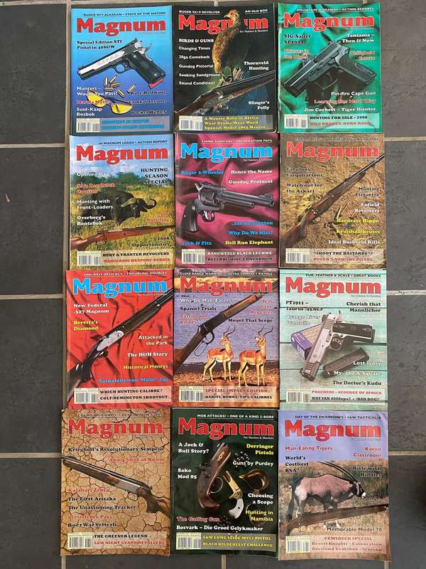 12 x MAGNUM Magazine 1-12 / 2008 , vintage,rare, collectors item, hunting magazine