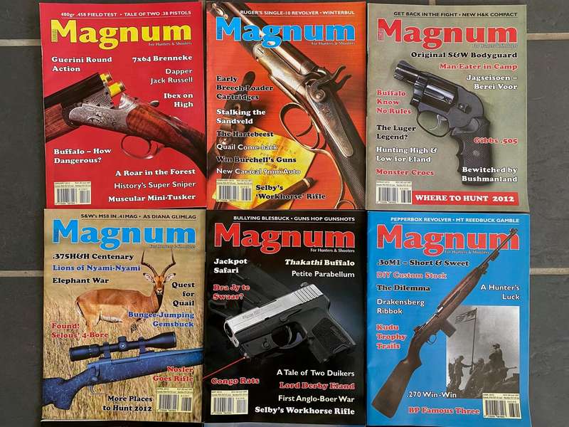 12 x MAGNUM Magazine 1-12 / 2012 , vintage,rare, collectors item, hunting magazine