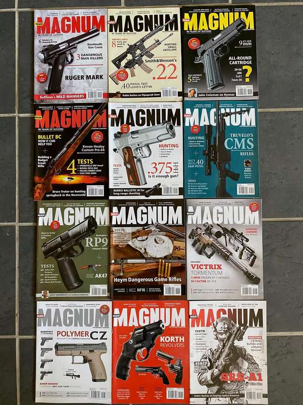 12 x MAGNUM Magazine 1-12 / 2017 , vintage,rare, collectors item, hunting magazine