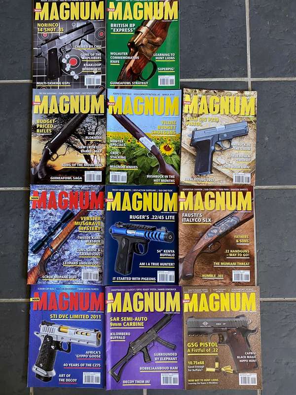 11 x MAGNUM Magazine 1+2, 4-12 / 2015 , vintage,rare, collectors item, hunting magazine