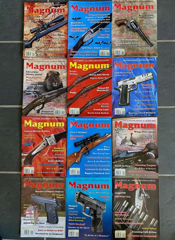 12 x MAGNUM Magazine 1-12 / 2013 , vintage,rare, collectors item, hunting magazine