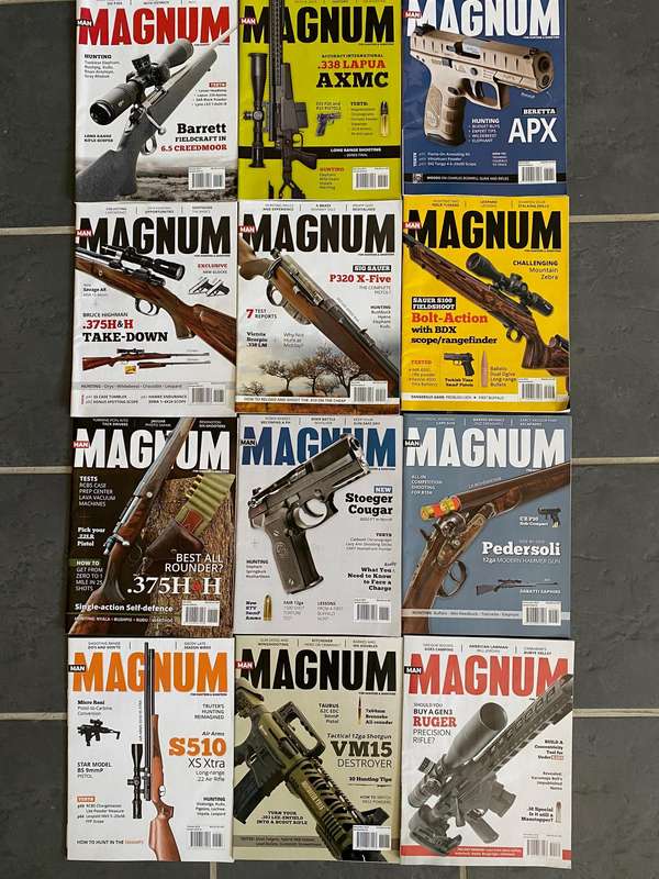 12 x MAGNUM Magazine 1-12 / 2019 , vintage,rare, collectors item, hunting magazine