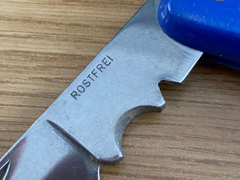 Lux Folding Pocket knife, rostfrei, vintage, rare from Germany, blue,