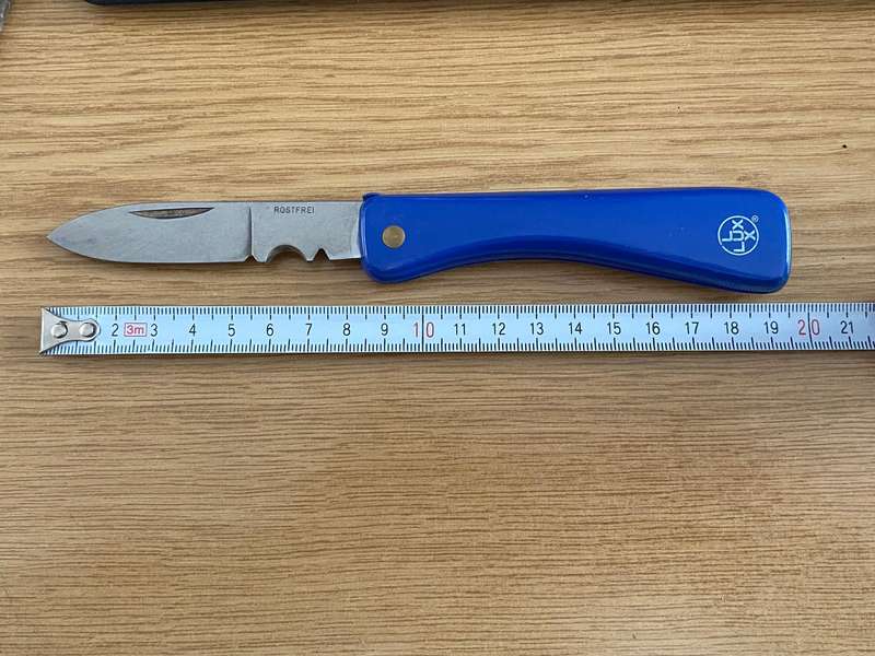 Lux Folding Pocket knife, rostfrei, vintage, rare from Germany, blue,