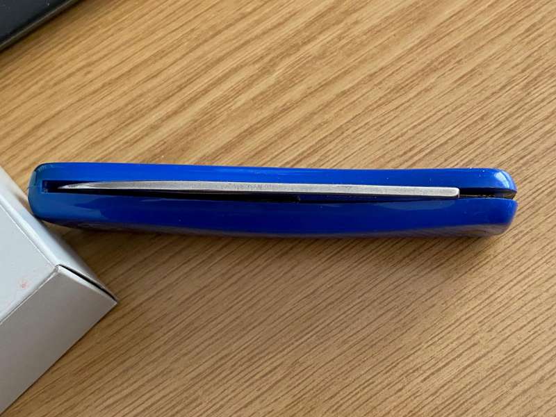 Lux Folding Pocket knife, rostfrei, vintage, rare from Germany, blue,