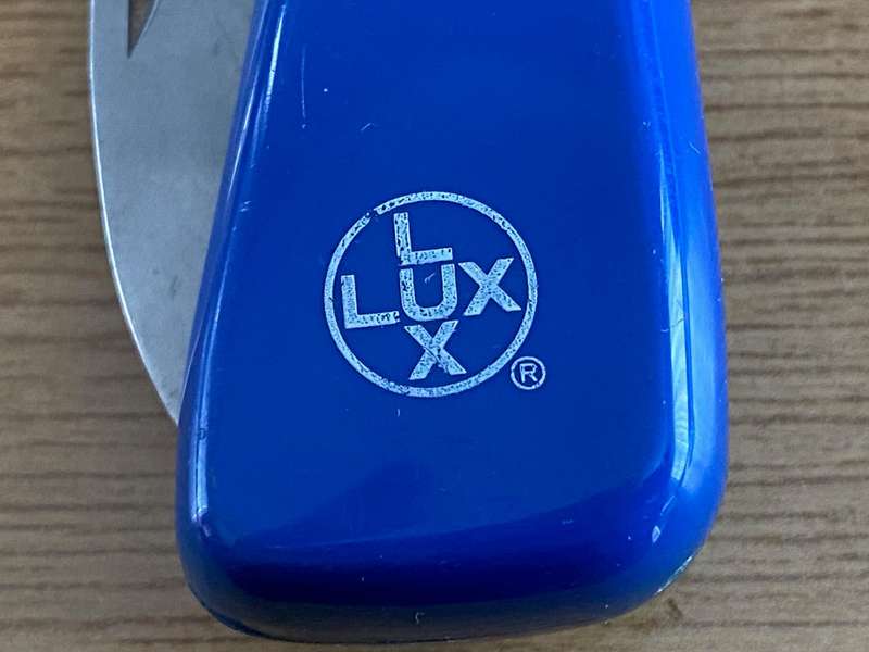 Lux Folding Pocket knife, rostfrei, vintage, rare from Germany, blue,