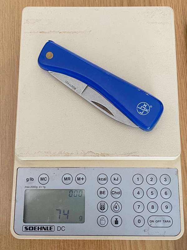 Lux Folding Pocket knife, rostfrei, vintage, rare from Germany, blue,