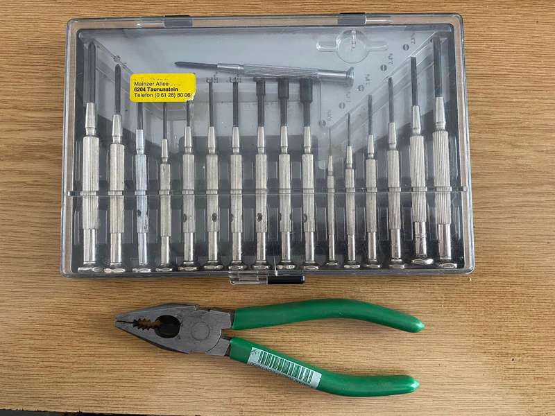 Tool Set, vintage, rare from Germany, connex plier & precision jeweler screwdriver set