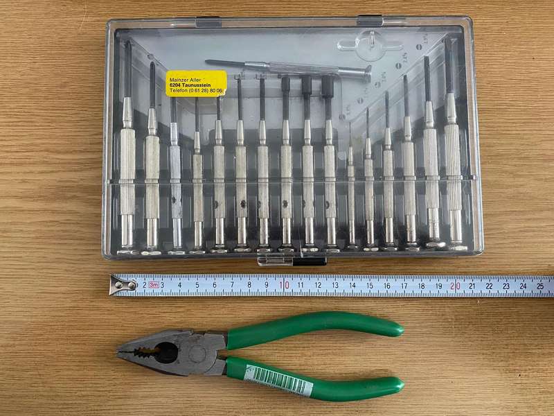 Tool Set, vintage, rare from Germany, connex plier & precision jeweler screwdriver set