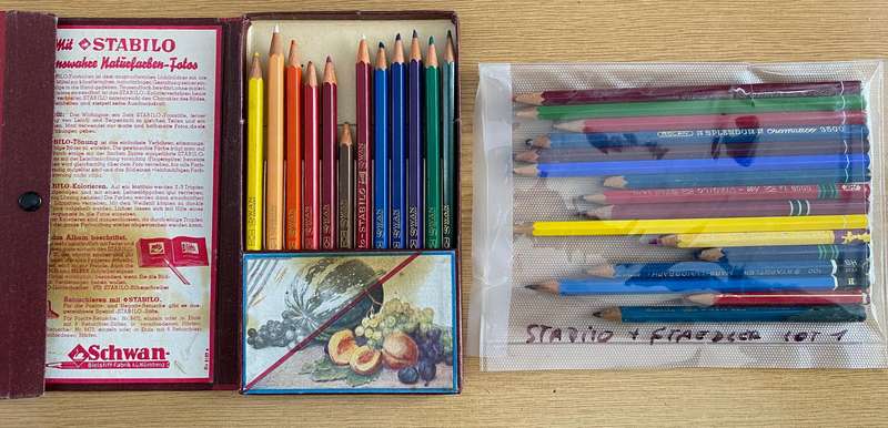Stabilo Schwan Foto Etui Pencil Set - VINTAGE , COLLECTORS ITEM, + Stabilo Staedler Pen Lot 1