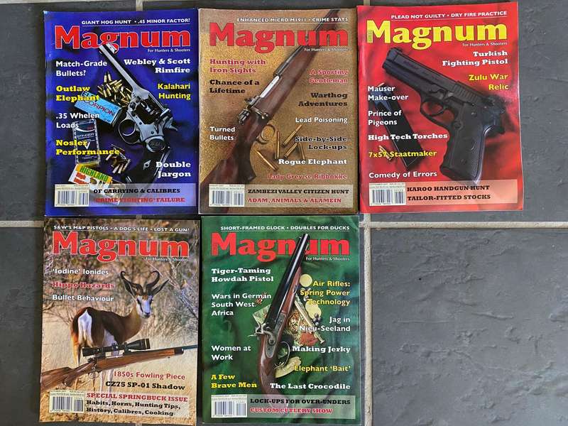 5 x MAGNUM Magazine 7 - 11 / 2007 , vintage,rare, collectors item, hunting magazine,