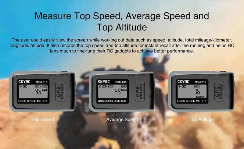 SKYRC GPS-015 Speedometer & Altitude meter for RC model Airplane, Boat, Quadcopter & Drones etc.