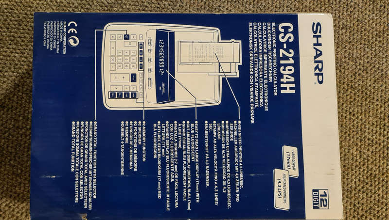 Sharp Electronic Printing Calculator CS2194H