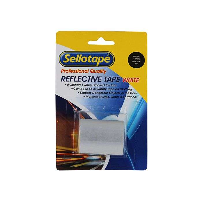 Sellotape White Reflective Tape 48mm x 1m