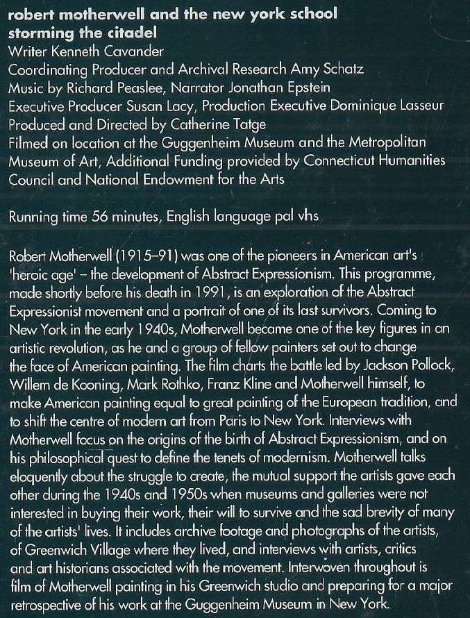 Robert Motherwell and the New York School (VHS)