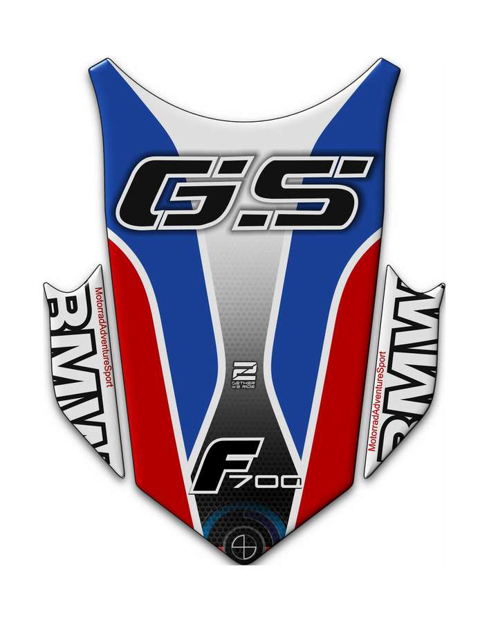 BMW F 700 GS Motor Bike Tank Pad . Red, White and Blue BMW F 700 Motor Bike Tank Pad / Protector.
