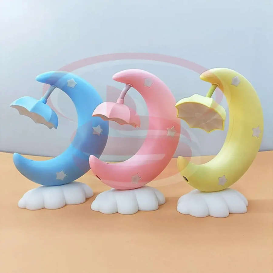 Moon & Umbrella LED Night Lamp | Kids Bedroom & Nursery Light