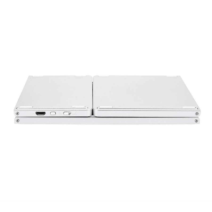 B033 Rechargeable 3-Folding 64 Keys Bluetooth Wireless Keyboard with Touchpad(Silver)