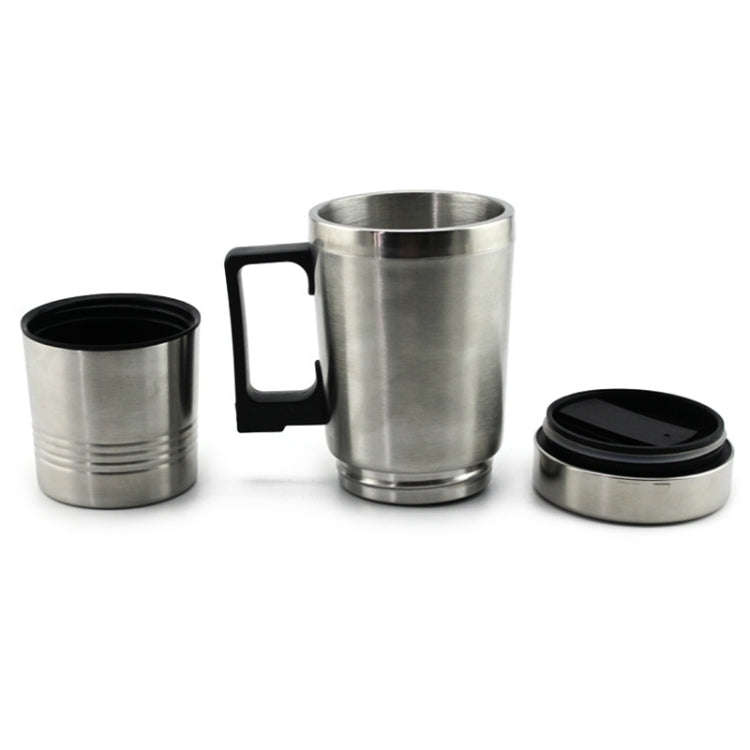 DC 12V Stainless Steel Car Electric Kettle Heated Mug Heating Cup with Charger Cigarette Lighter,...