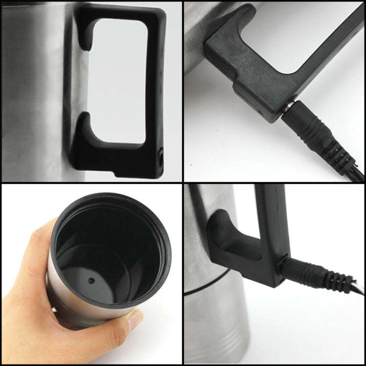 DC 12V Stainless Steel Car Electric Kettle Heated Mug Heating Cup with Charger Cigarette Lighter,...