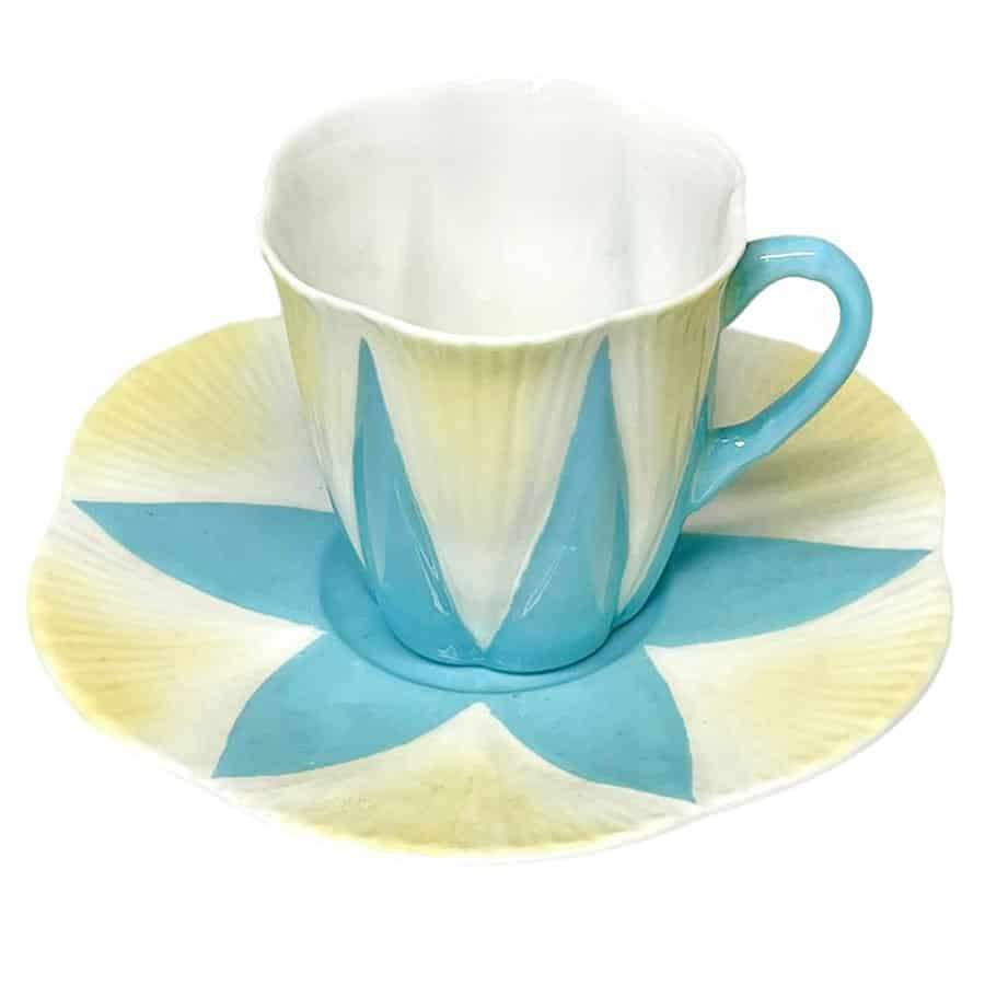 Art Deco Shelley Dainty Blue Star Coffee Duo 11770