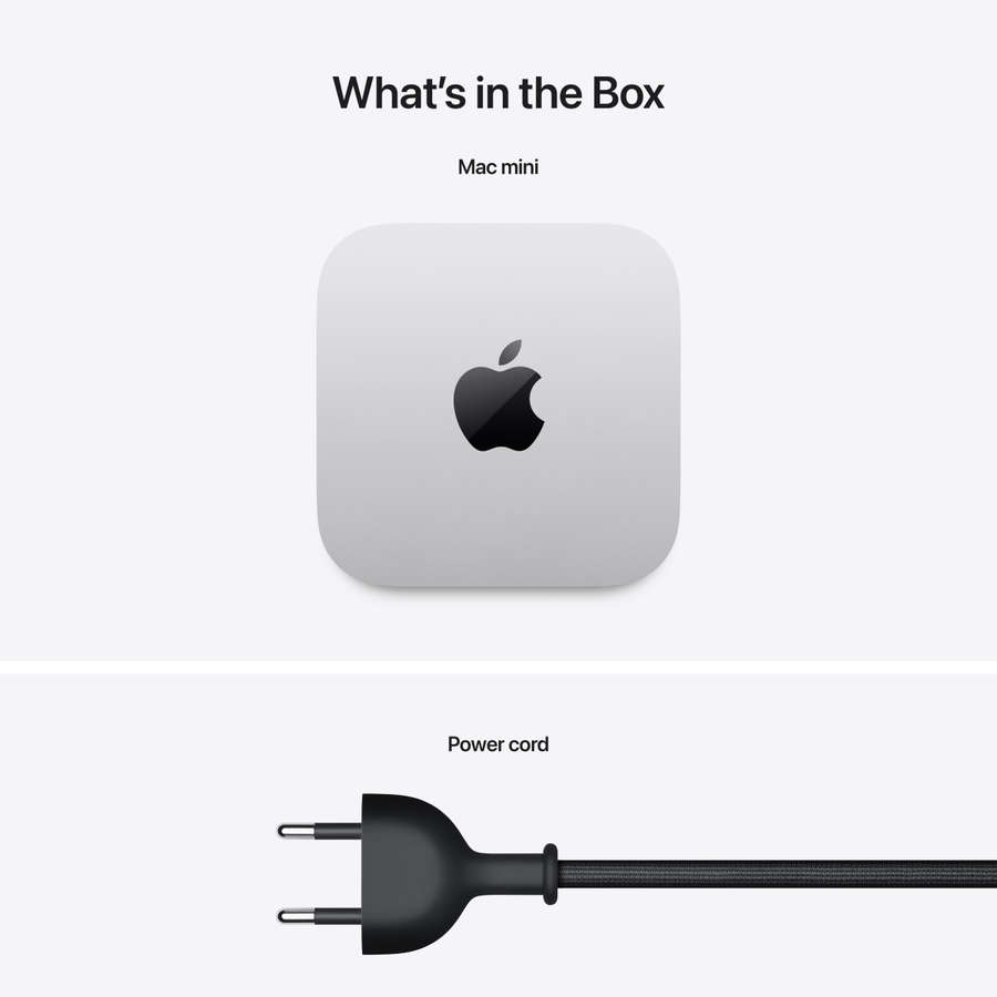 Mac mini: Apple M4 chip with 10core CPU and 10core GPU, 24GB, 512GB SSD,Model A3238