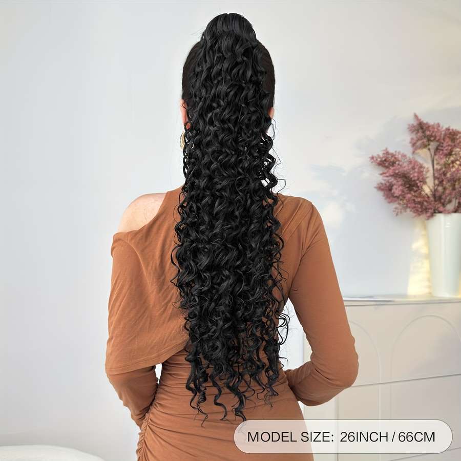 1Pc Dark Brown 66.04cm Fashion Design Wig