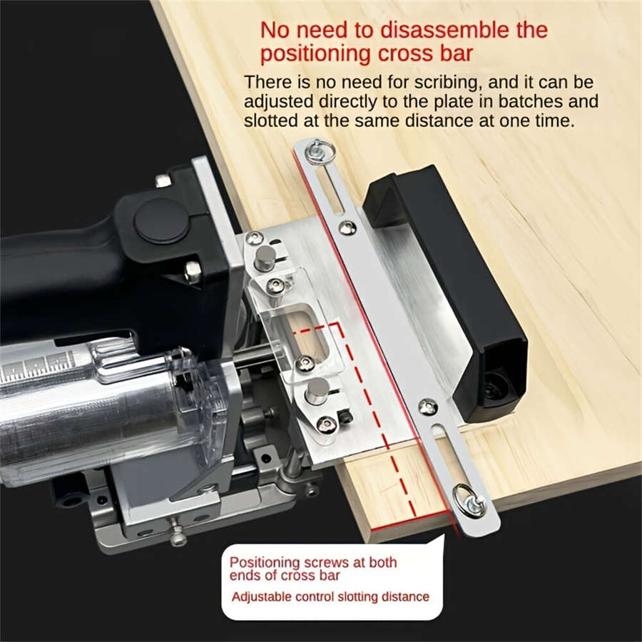 Silver - Aluminum Alloy Mortising Jig 2 in 1 Slotting Bracket Punch Locator Milling Cutter Positioni