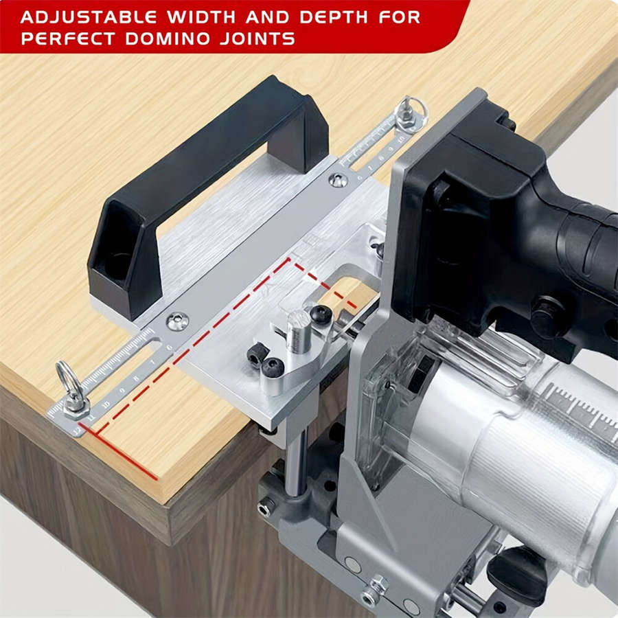 Silver - Aluminum Alloy Mortising Jig 2 in 1 Slotting Bracket Punch Locator Milling Cutter Positioni
