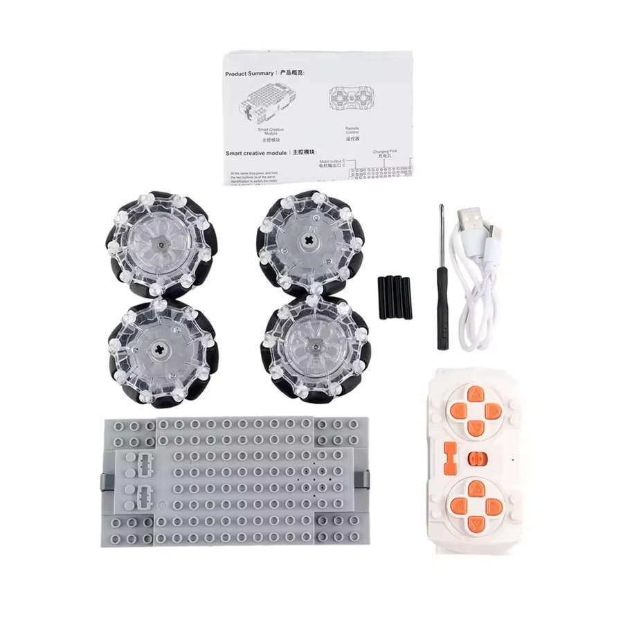 Grey - Technical MOC EV3 Mecanum Wheels 4WD Electric Building Block 2.4G APP Remote Control RC Vehic