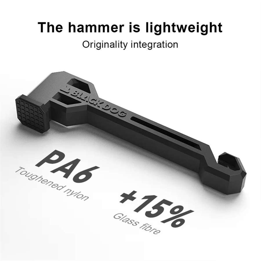 Black - Blackdog Camping Tent Ground Peg Hammer Multifunctional Outdoor Tent Ground Nail Hammer Port