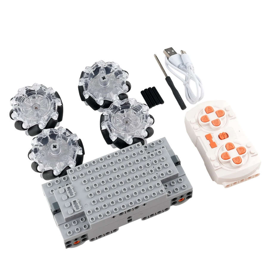 Grey - Technical MOC EV3 Mecanum Wheels 4WD Electric Building Block 2.4G APP Remote Control RC Vehic