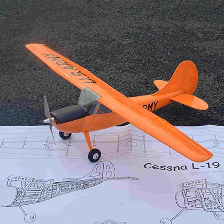 KIT - Tony Ray's Aero Model Cessna L-19 Bird Dog 750mm Wingspan Balsa Wood RC Airplane KIT