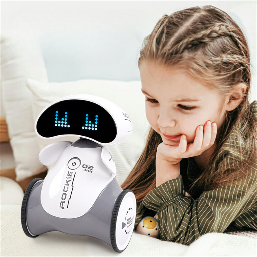 Grey - JJRC R33 Rocki 2.4GHz Intelligent RC Robot Touch Sensor LED Light Programming Auto Demo for C