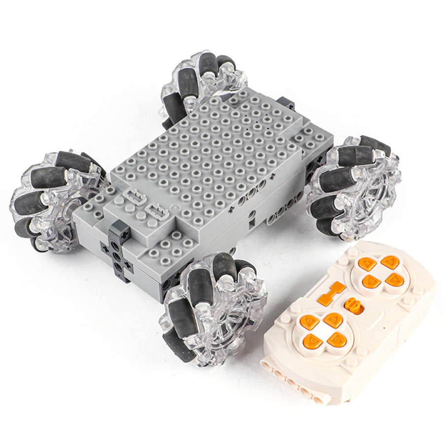 Grey - Technical MOC EV3 Mecanum Wheels 4WD Electric Building Block 2.4G APP Remote Control RC Vehic